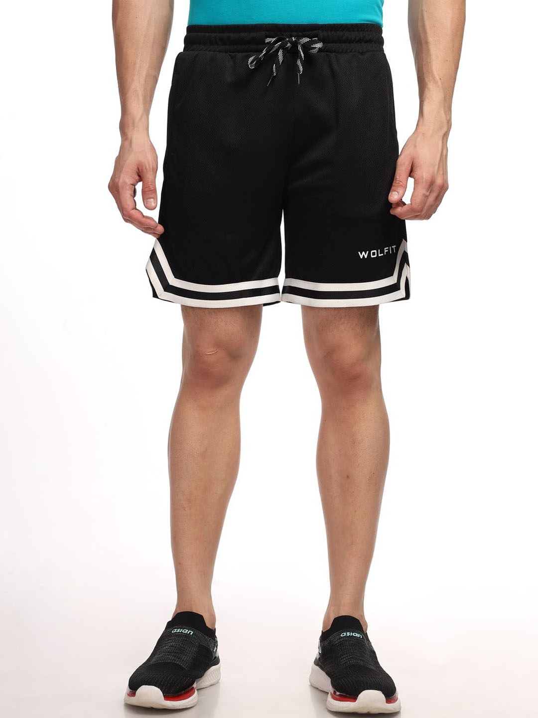 

WOLFIT ATHLEISURE Men Typography Training or Gym Sports Shorts, Black