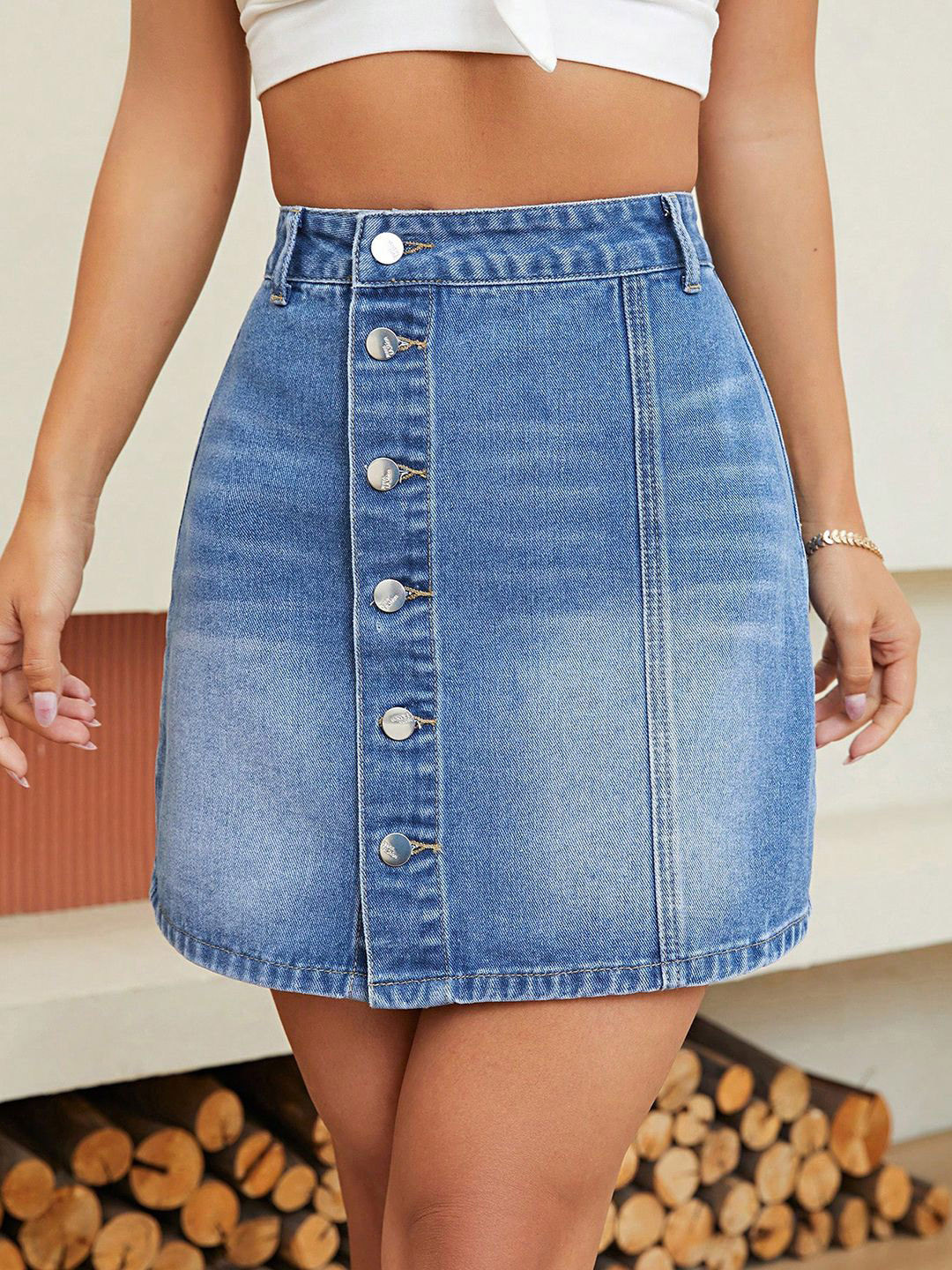 

Kotty Pencil Above Knee Skirt, Blue