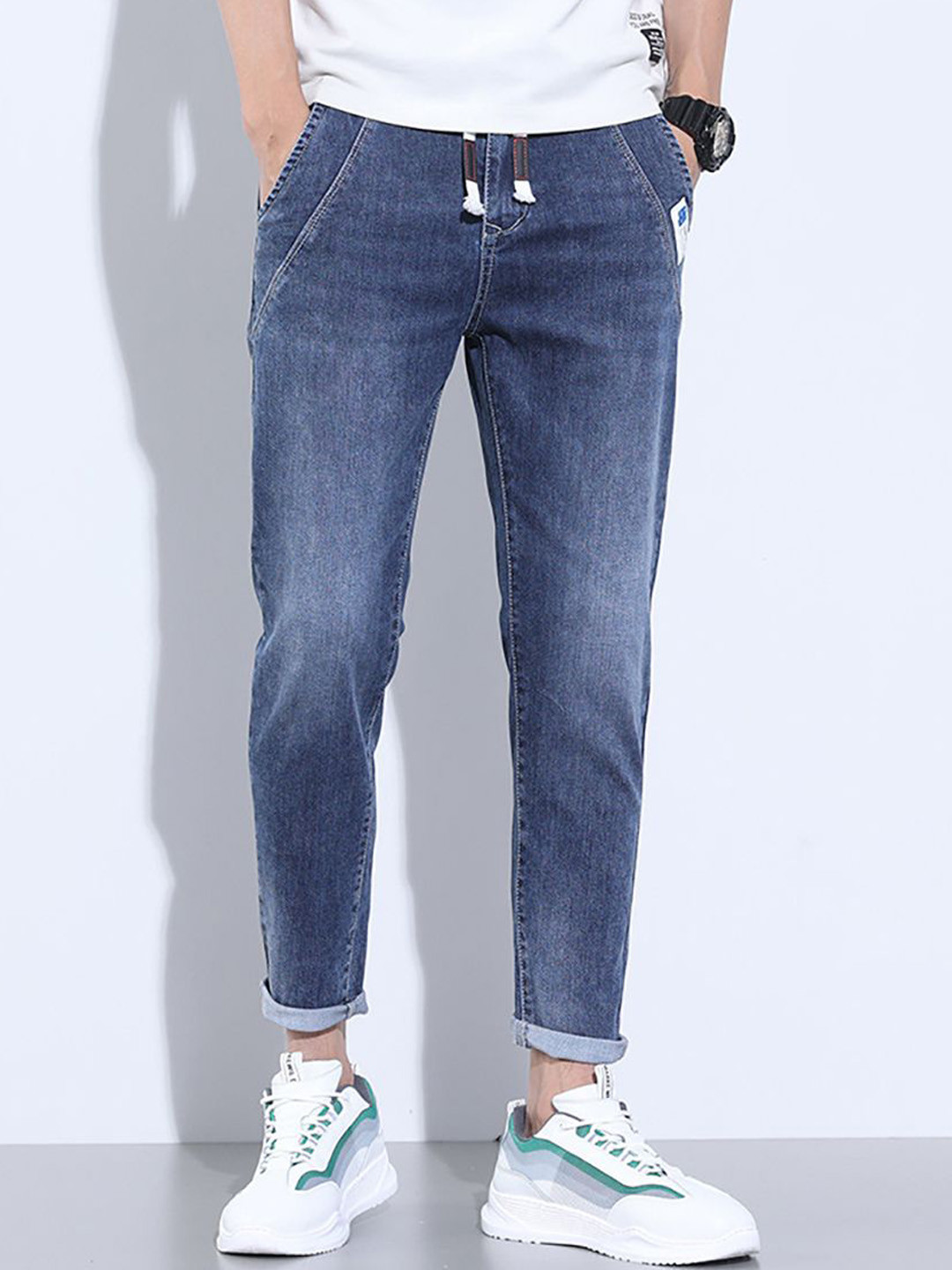 

StyleCast x Revolte Men Slim Fit Light Fade Stretchable Jeans, Blue