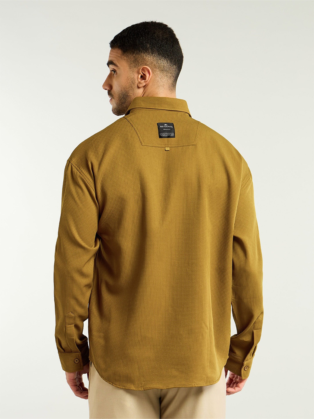 

Beyoung Men Spread Collar Solid Cotton Relaxed Fit Casual Shirt, Mustard
