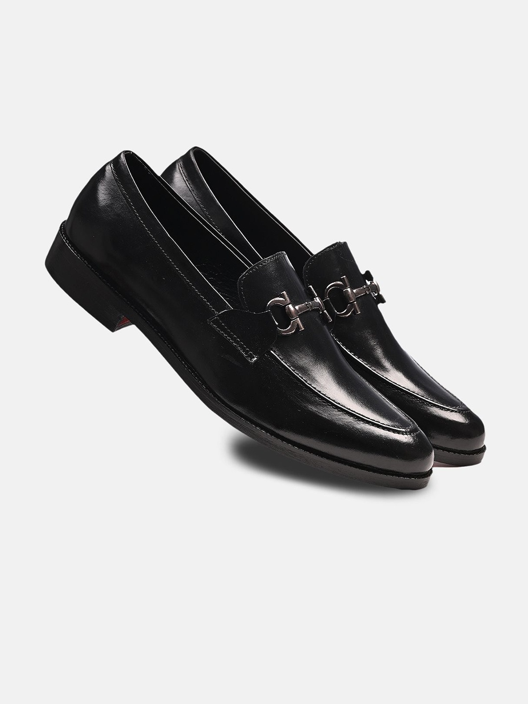 

ITALIAN ELEGANZA Men Leather Formal Loafers, Black