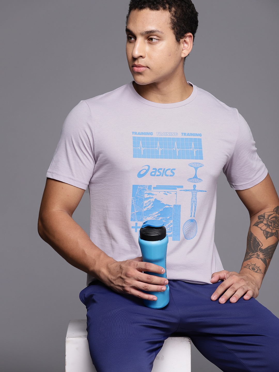 

ASICS Graphic 1 SS Printed Training T-shirt, Lavender