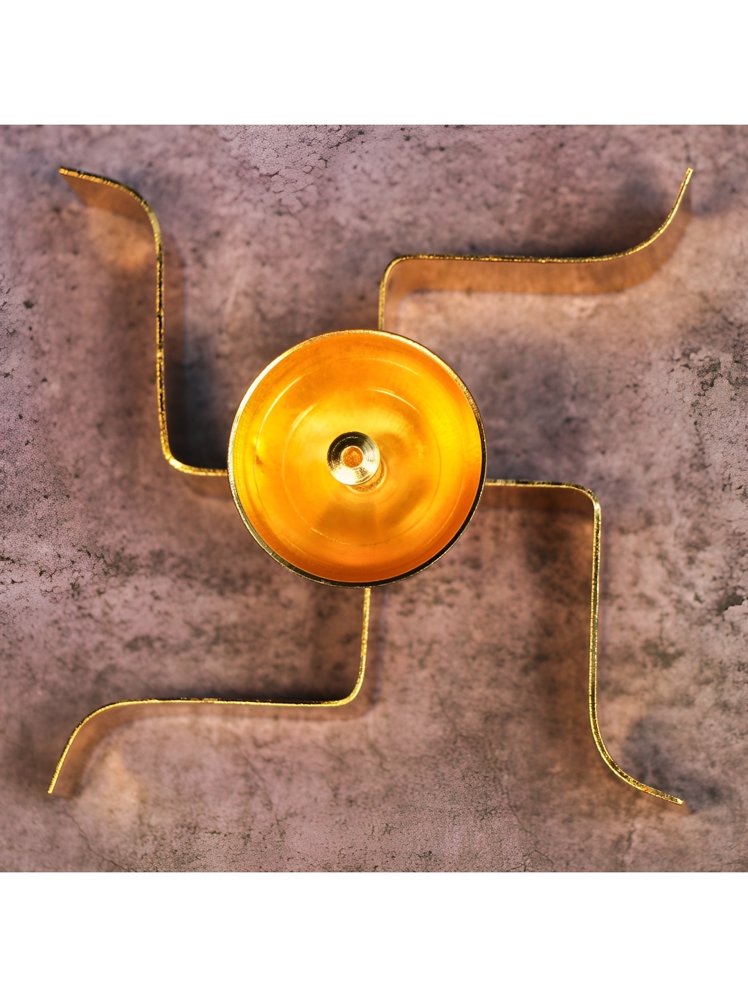 

Ambi Home Yellow Brass Swastik Satya Deepam, Gold