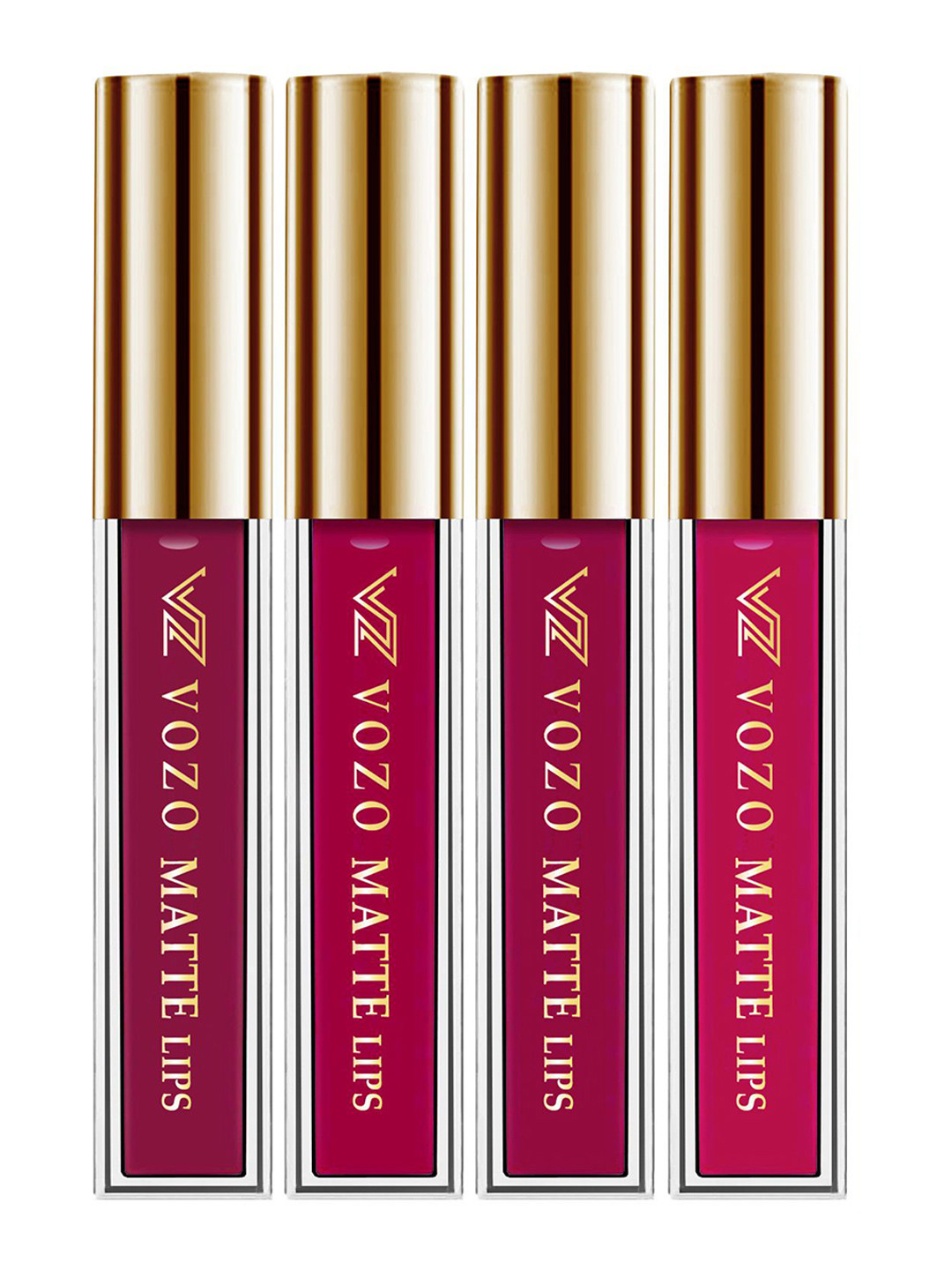 

VOZO Set Of 4 Matte Lips Liquid Lipstick 4 ml Each Shade 101-105-106-204, Red