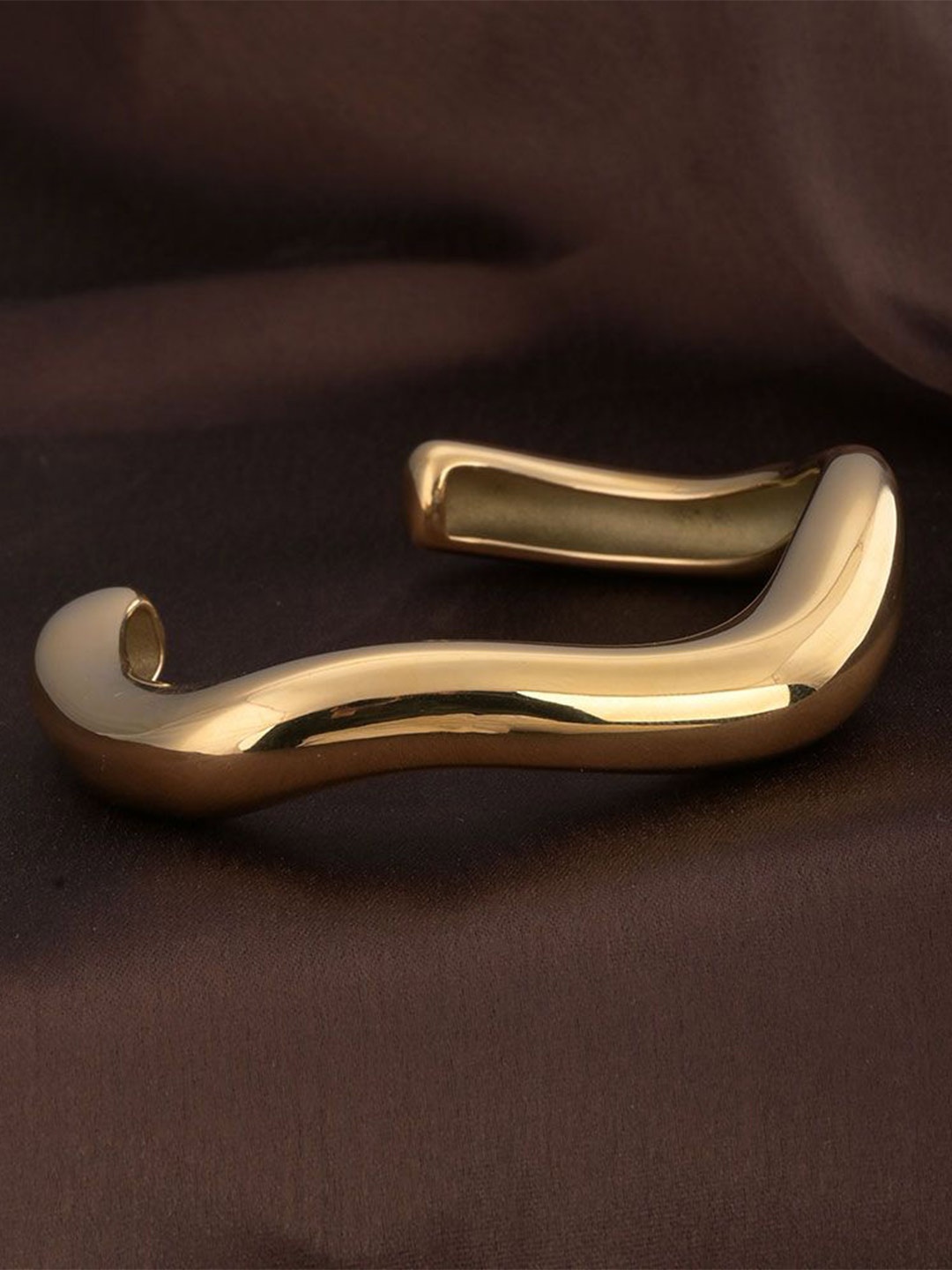 

PALMONAS Stainless Steel Gold-Plated Bangle-Style Bracelet