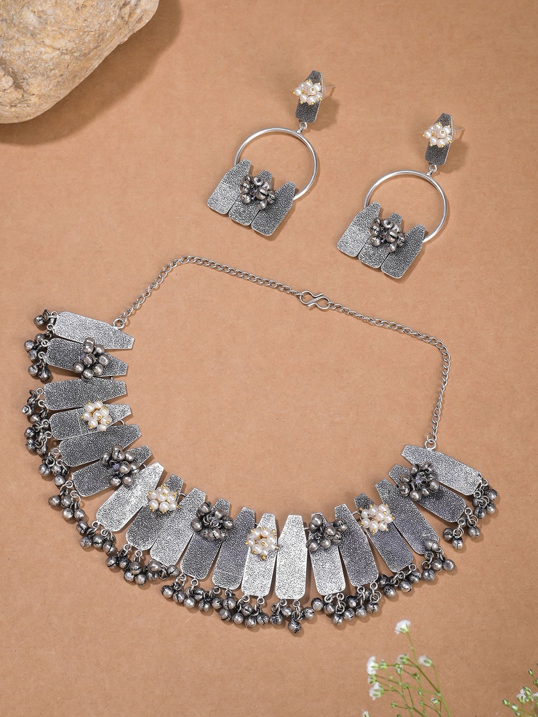 

Designbox Ghungroo Charm Jewellery Set, Silver