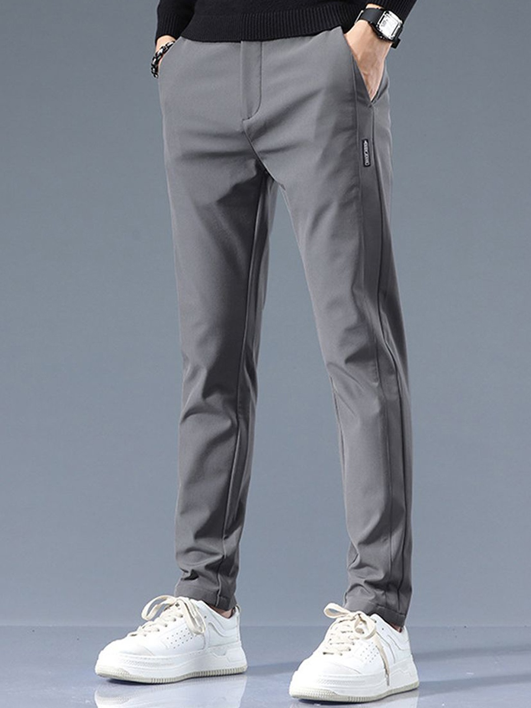 

StyleCast x Revolte Men Loose Fit Chinos Trousers, Grey