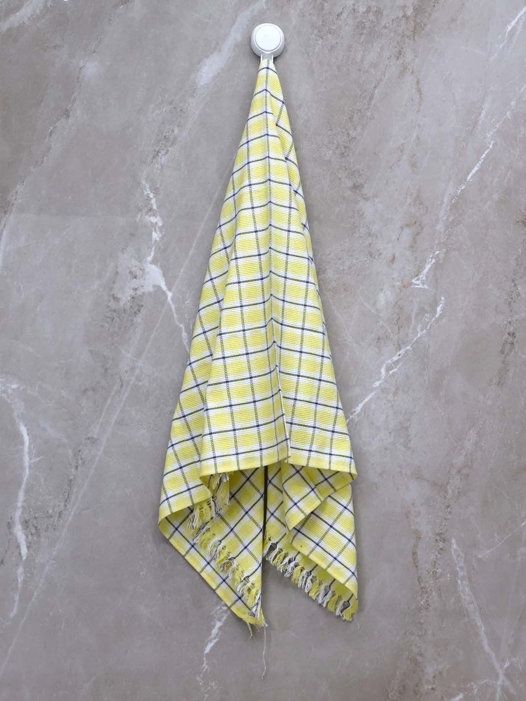 

BOMBAY DYEING Yellow & White Striped Cotton 200 GSM Bath Towel