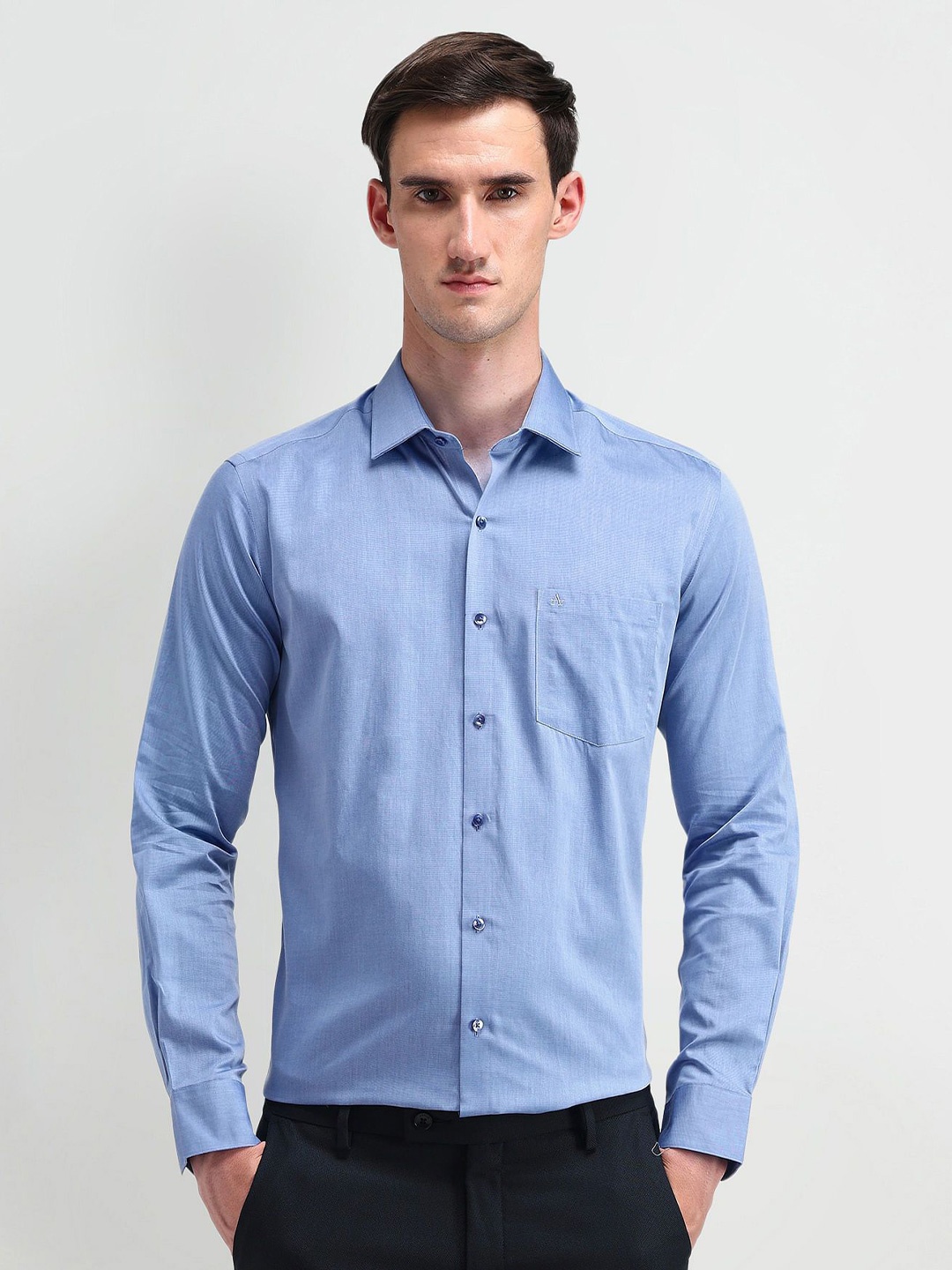 

Arrow Men Modern Slim Fit Opaque Formal Shirt, Blue