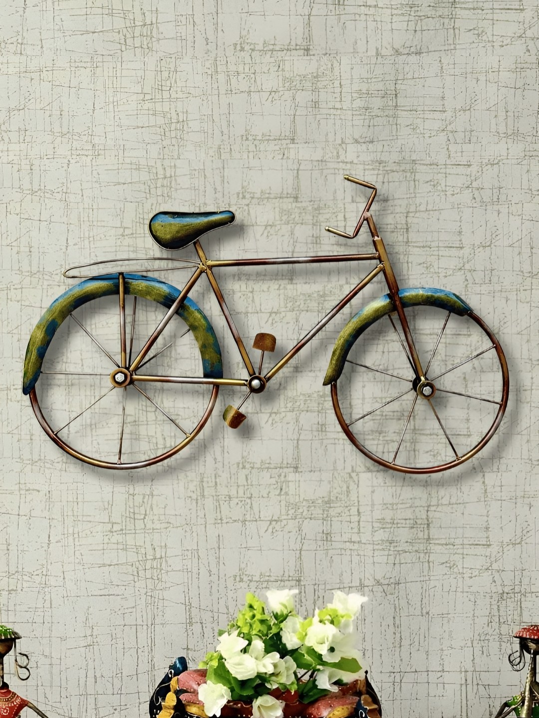 

RSN Green & Blue Textured Antique Cycle Wall Decor