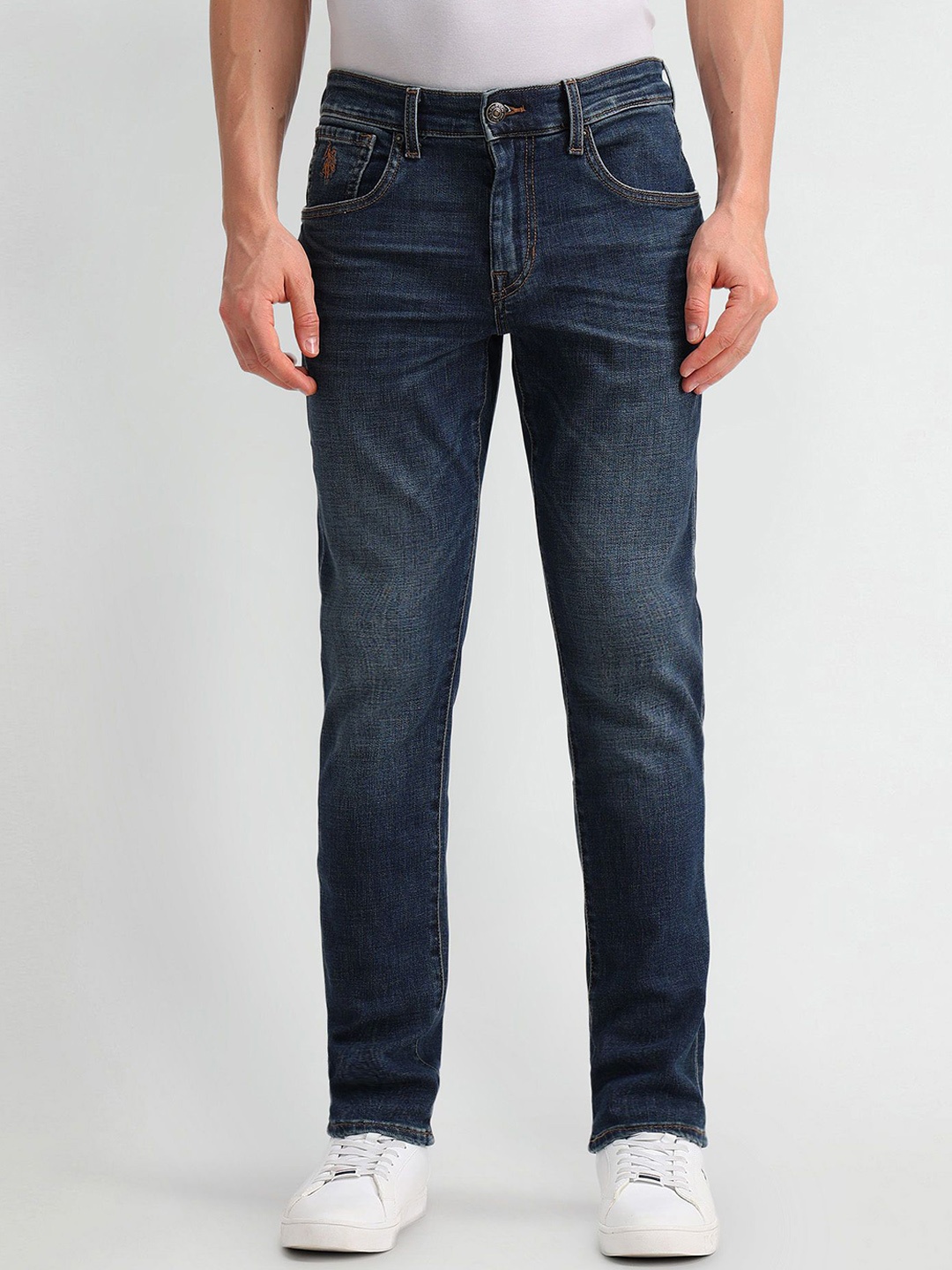 

U.S. Polo Assn. Denim Co. Men Slim Fit Light Fade Stretchable Jeans, Blue