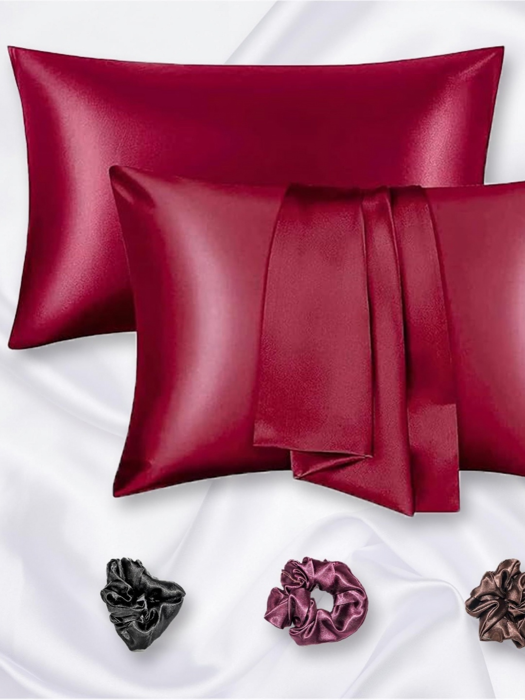 

Vendola Maroon 2 Pieces Satin Rectangle Cushion Covers