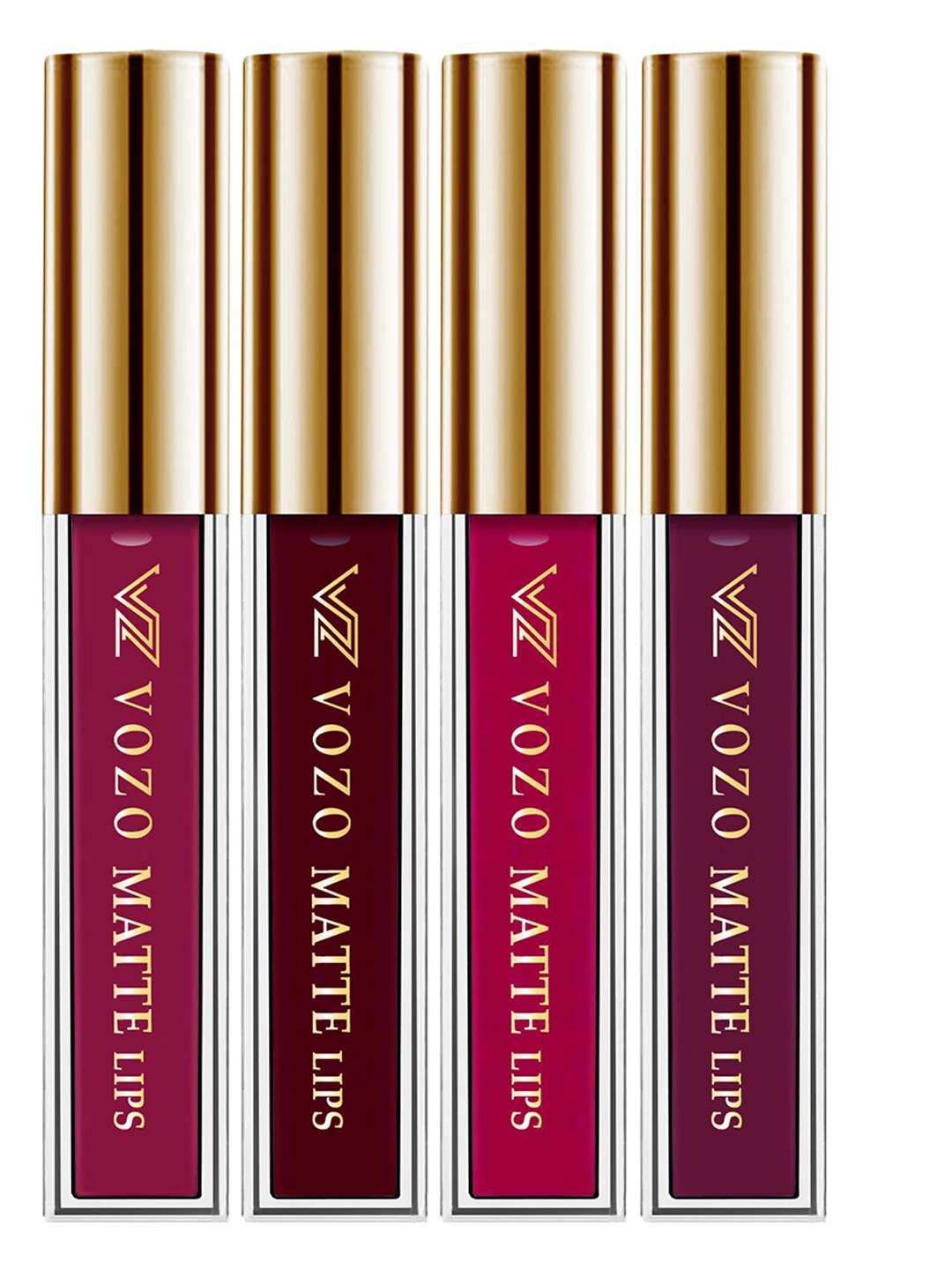 

VOZO Set Of 4 Stay-All-Day Matte Liquid Lipstick - 4 ml Each - 101-103-105-201, Red