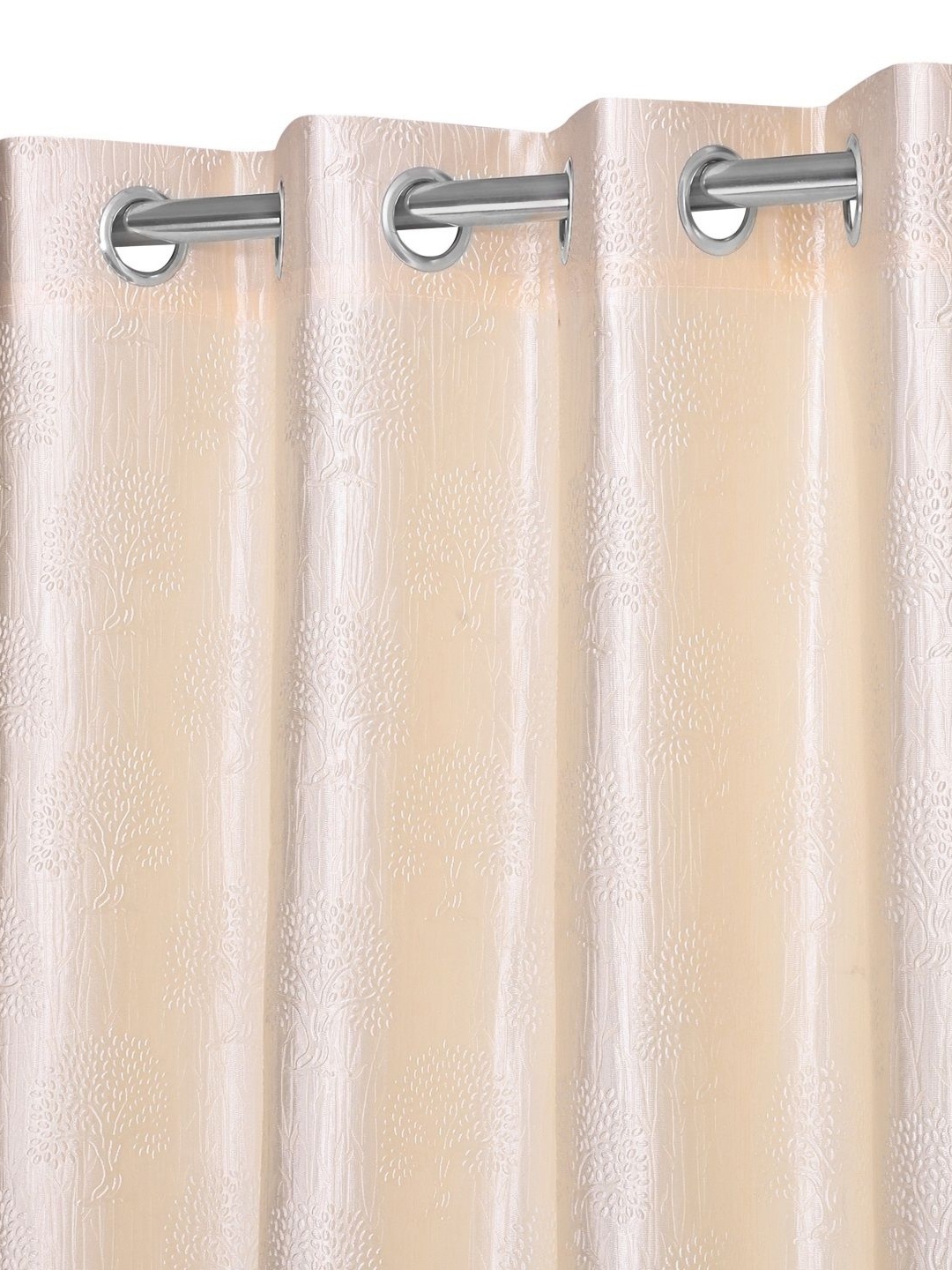 

REYANSH DECOR Cream-Coloured 2 Pieces Floral Window Curtains