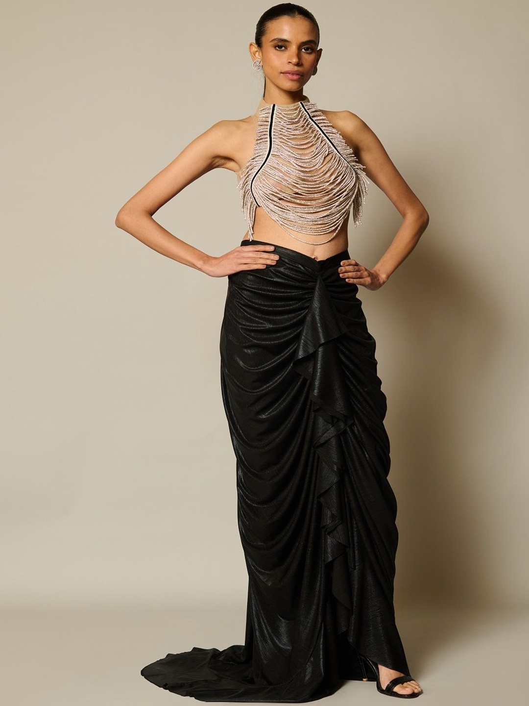 

Siddartha Top With Skirt Co-Ords, Black