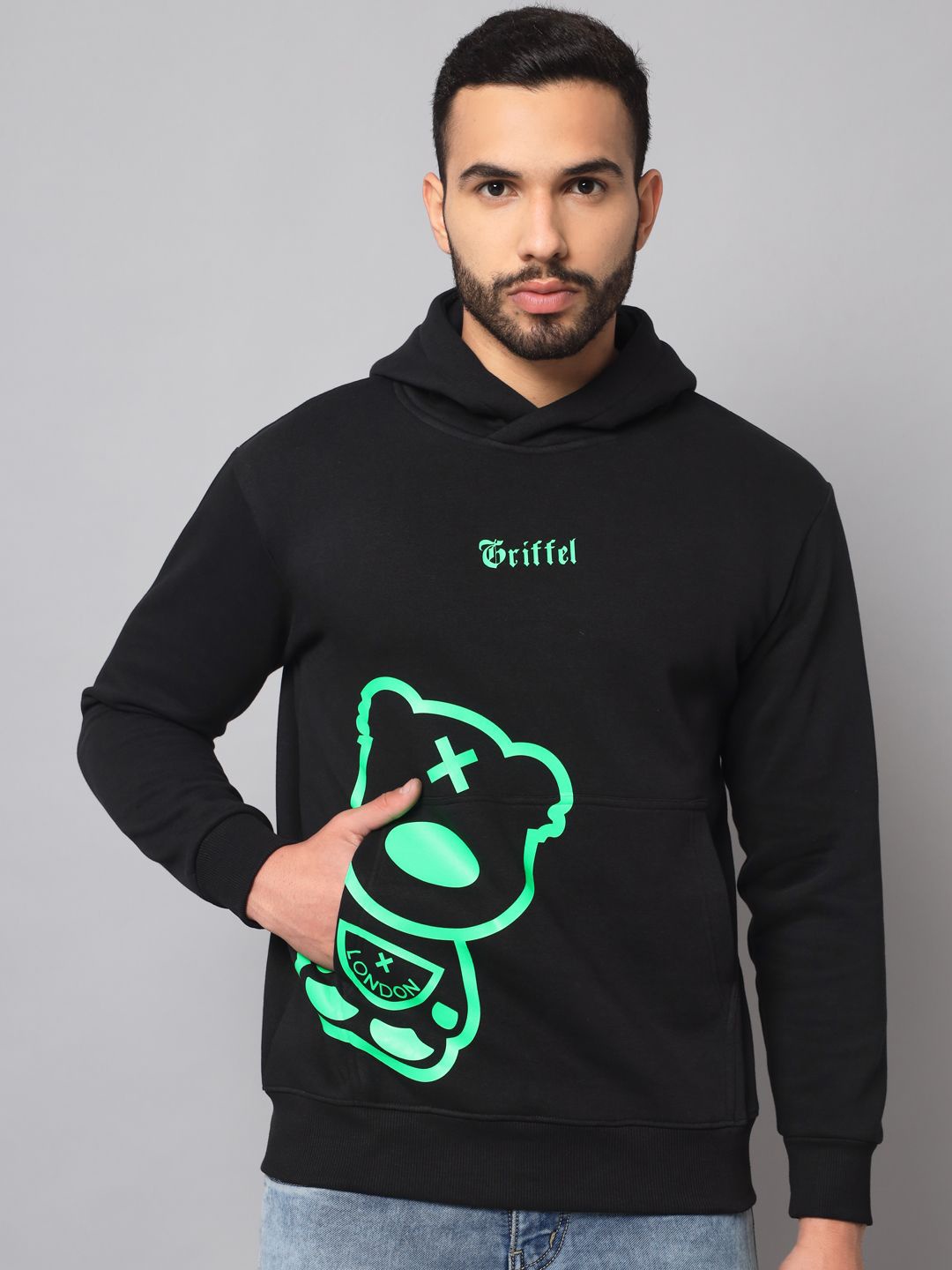 

GRIFFEL Men Printed Sweatshirt, Black