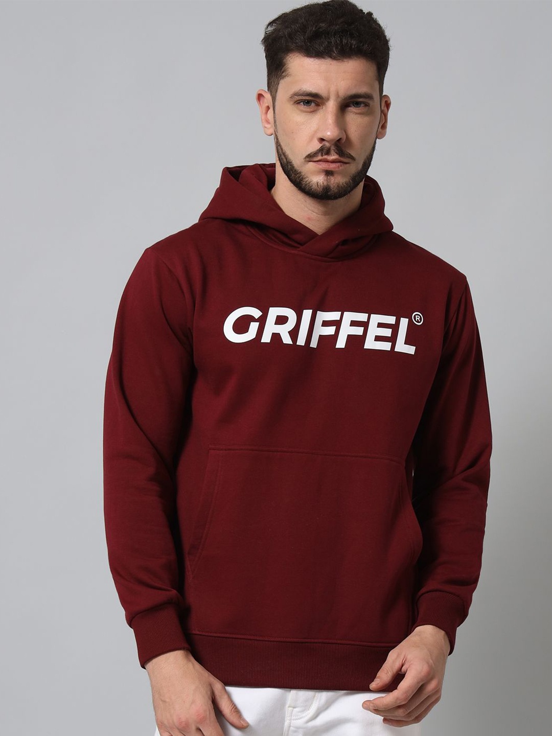 

GRIFFEL Men Printed Sweatshirt, Maroon