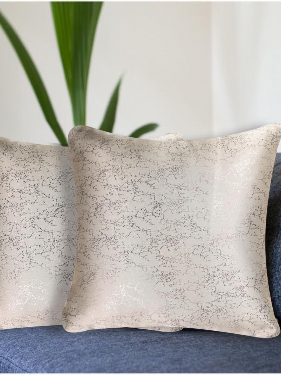 

Vendola Beige 2 Pieces Abstract Printed Square Cushion Covers