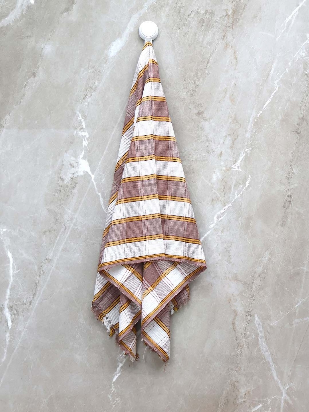 

BOMBAY DYEING Brown & White Striped Cotton 200 GSM Bath Towel