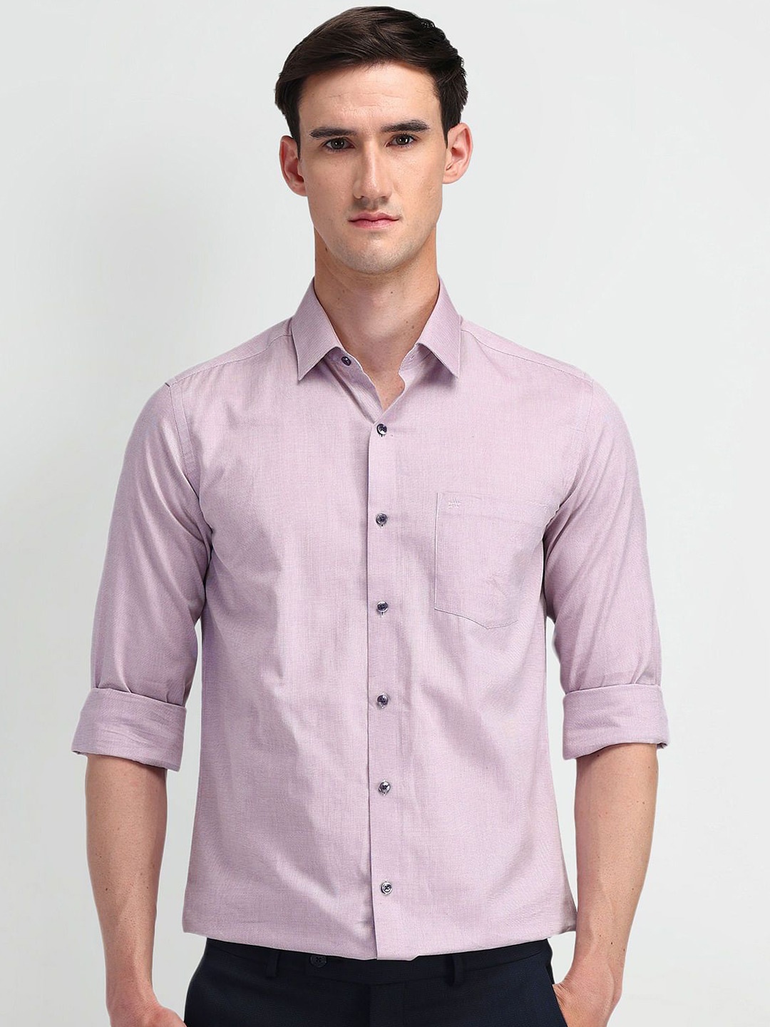 

Arrow Men Modern Slim Fit Opaque Formal Shirt, Purple