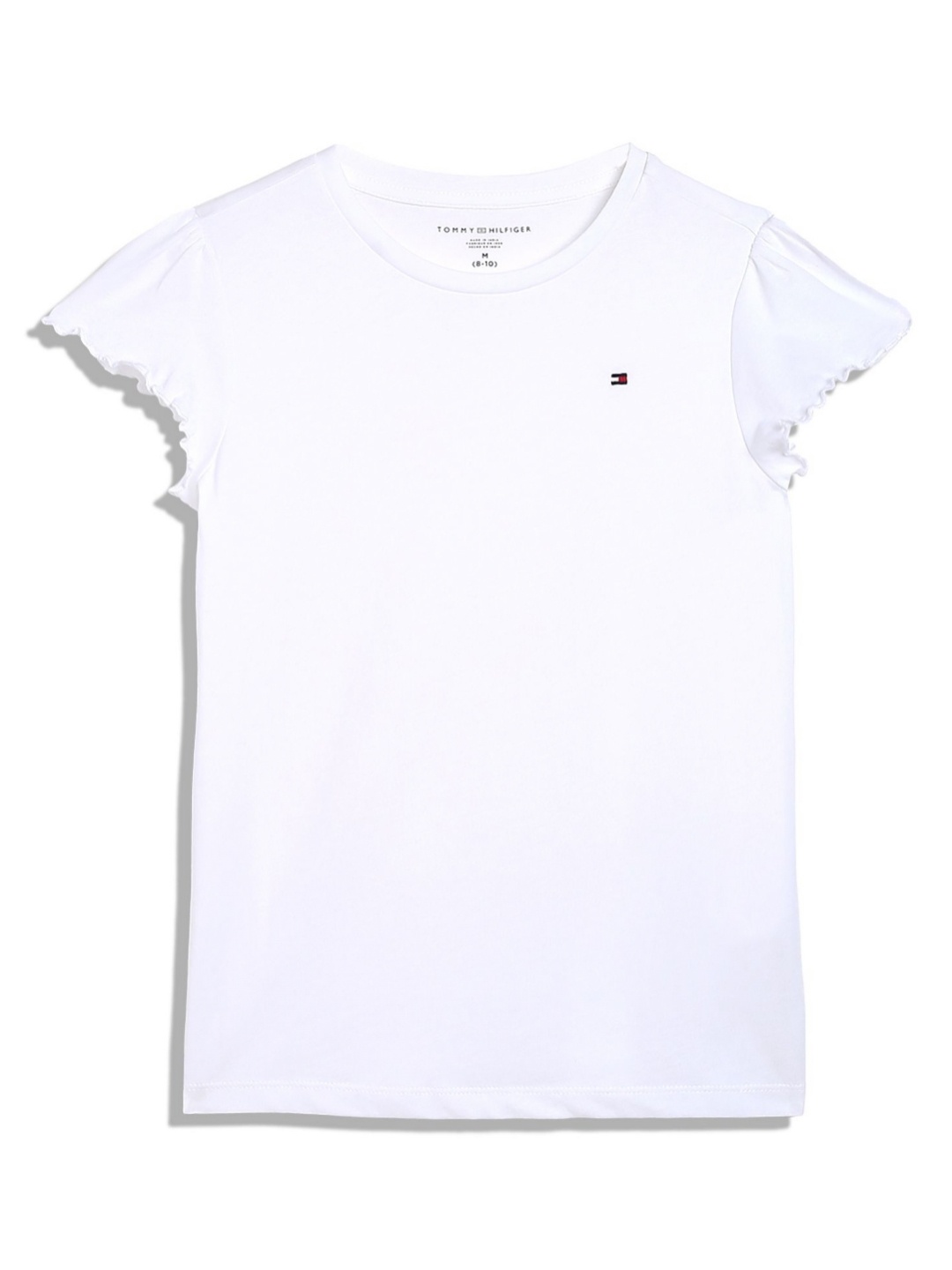 

Tommy Hilfiger Girls Solid Round Neck Cotton T-shirt, White