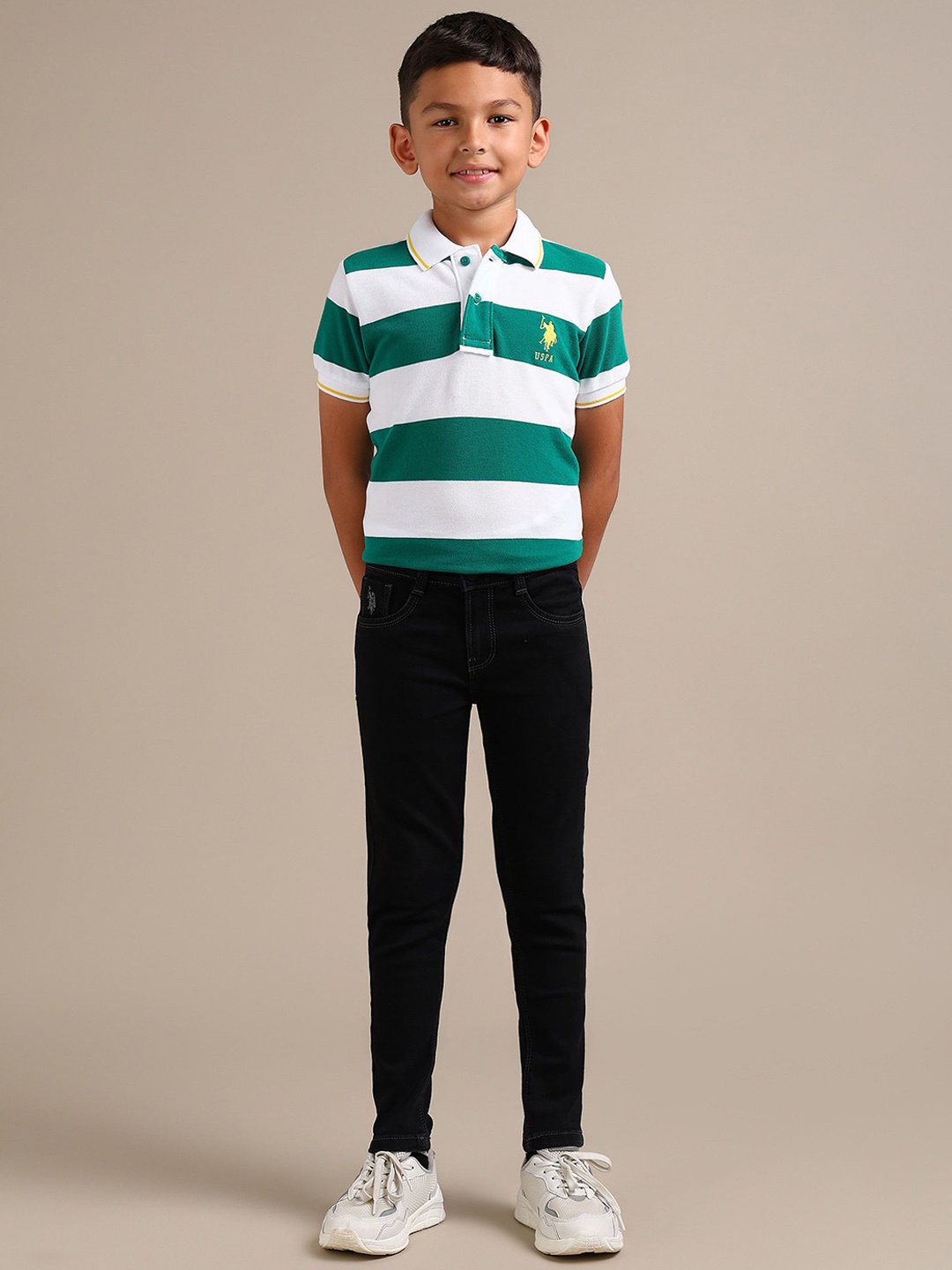 

U.S. Polo Assn. Kids Boys Skinny Fit Stretchable Jeans, Black