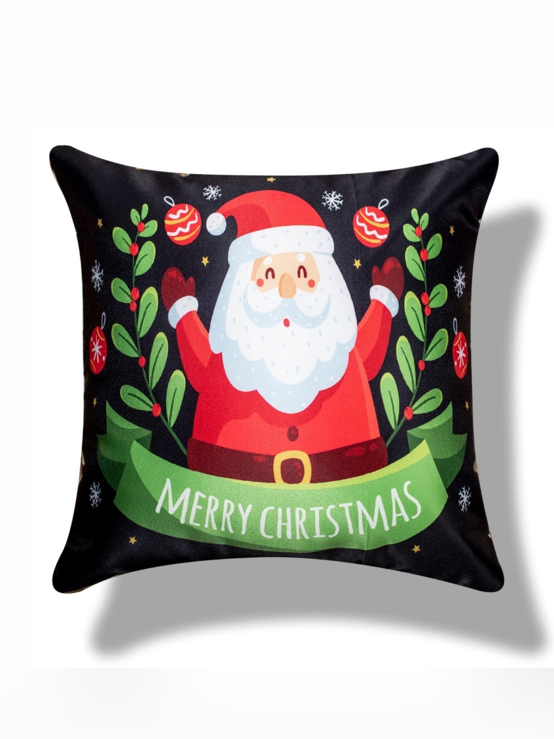

Vendola Green & Red Quirky Satin Square Cushion Cover