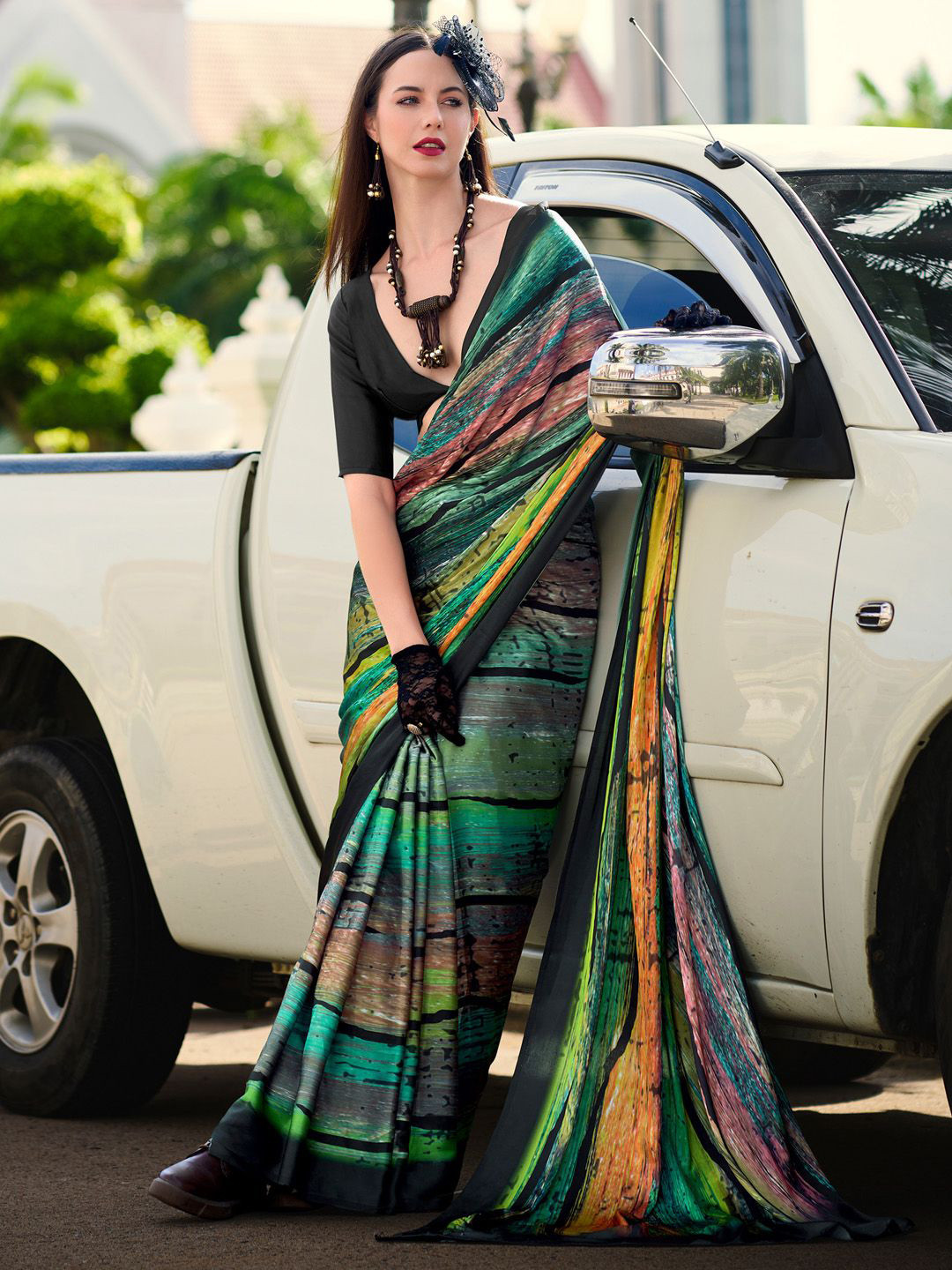 

Anouk Poly Crepe Saree, Green