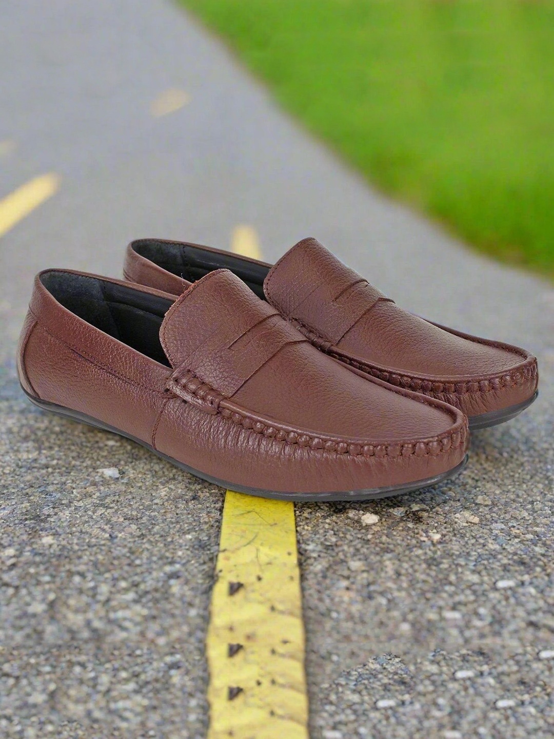 

SeeandWear Men Leather Loafers, Brown