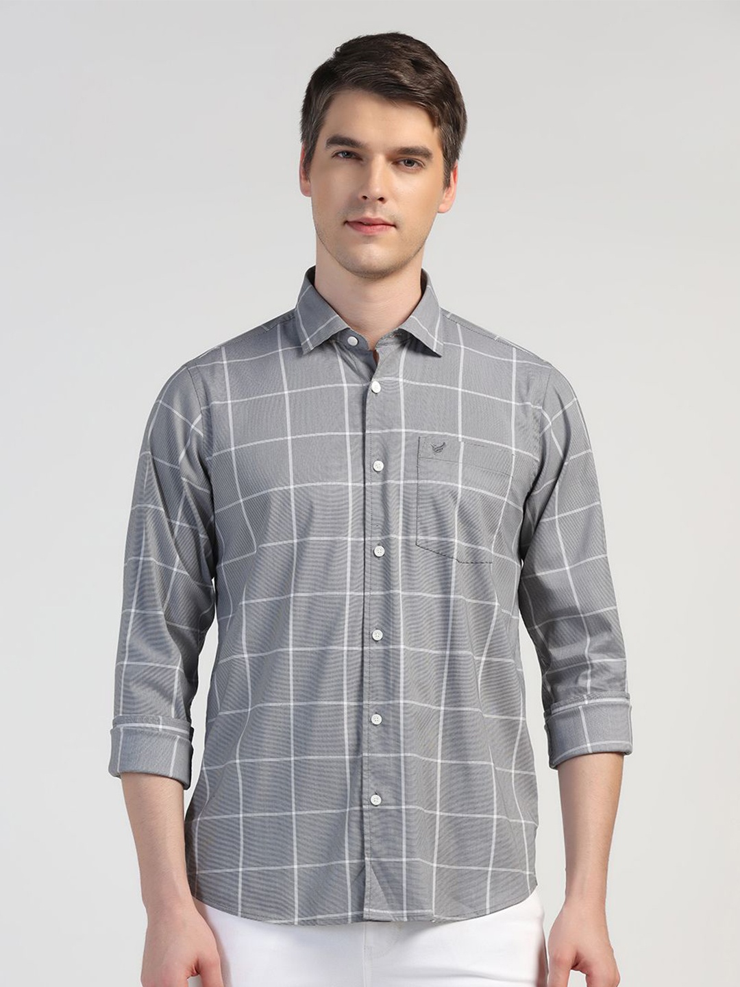 

Blackberrys Men Slim Fit Opaque Checked Casual Shirt, Black