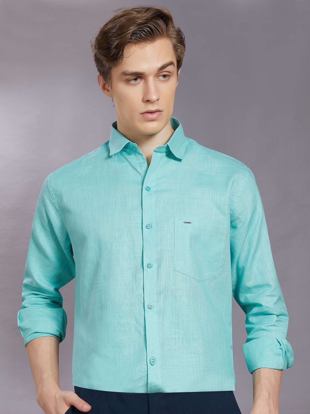 

DIVISIVE Men Club Slim Fit Opaque Casual Shirt, Green