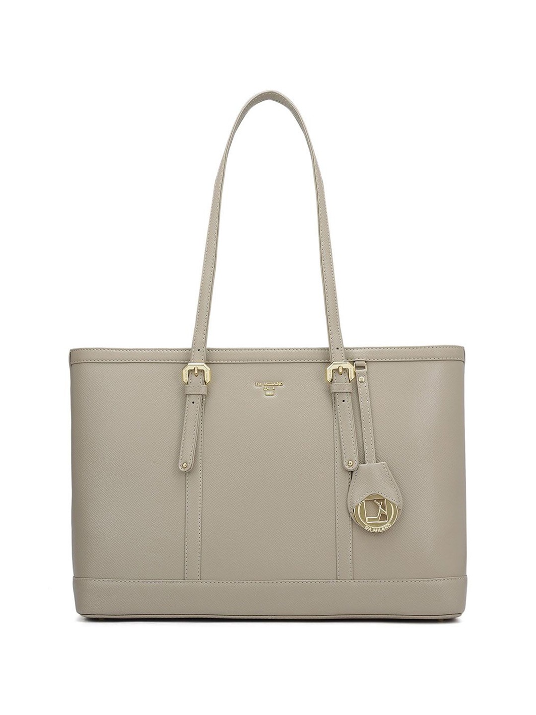 

Da Milano Textured Leather Shopper Tote Bag, White