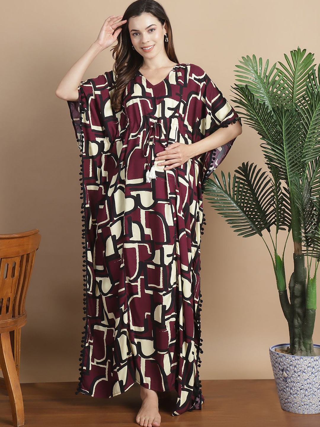 

Secret Wish Printed Maxi Nightdress, Purple