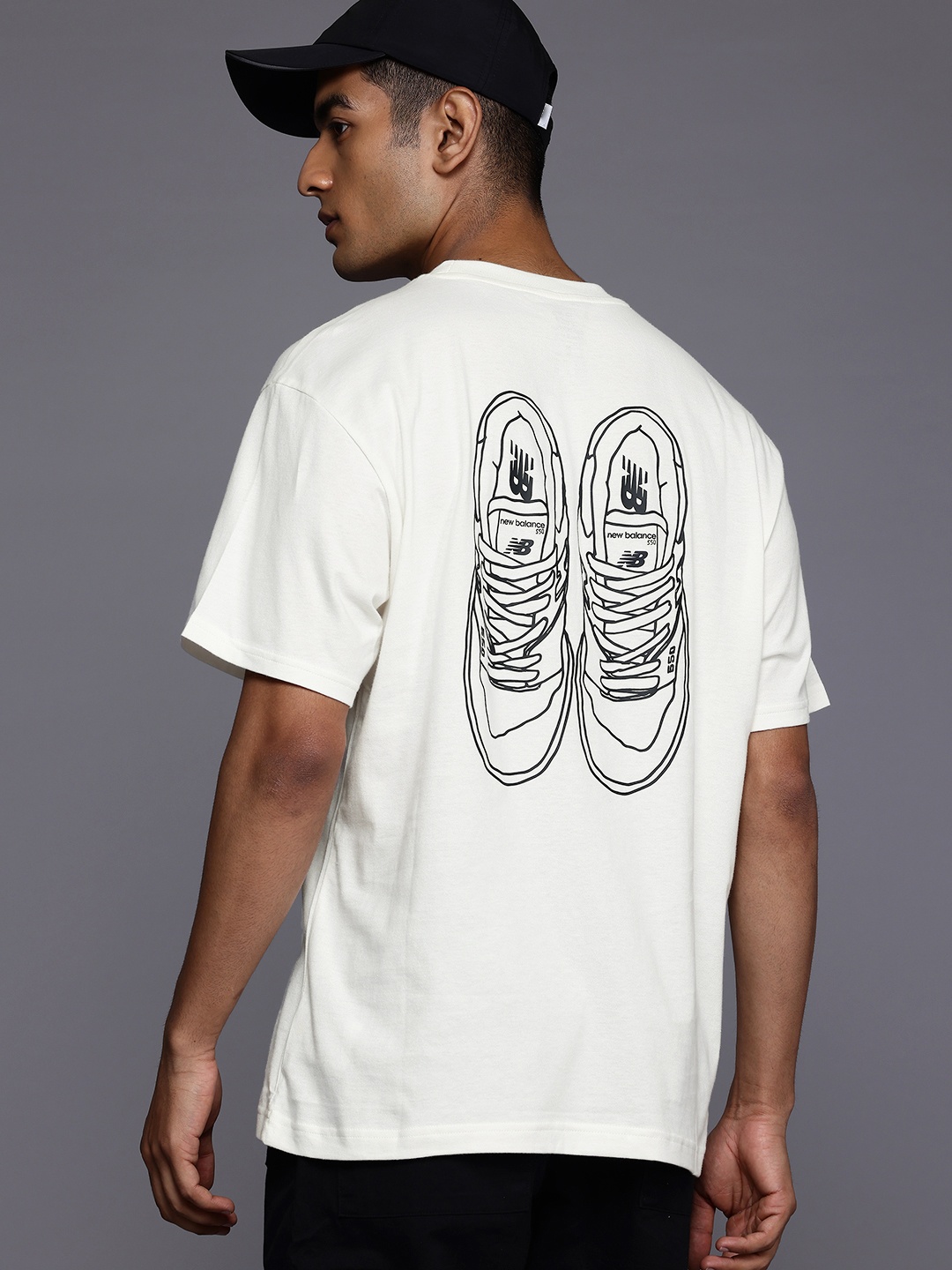 

New Balance Printed Pure Cotton T-shirt, Off white
