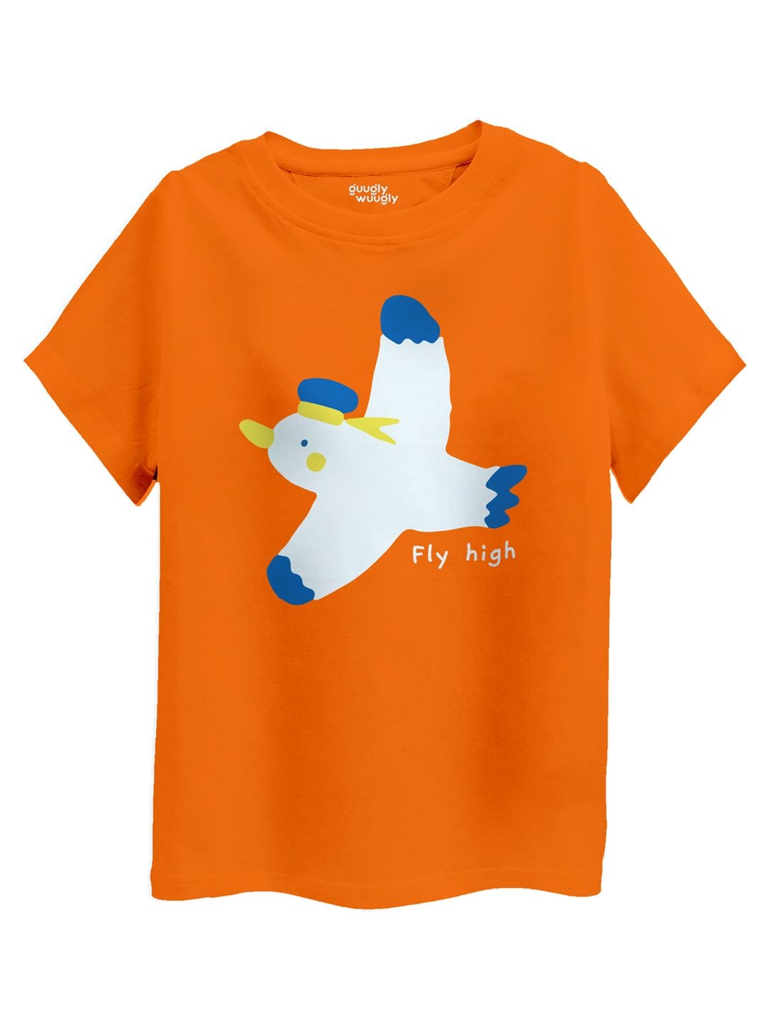 

Guugly Wuugly Girls Graphic Printed Round Neck Cotton T-shirt, Orange
