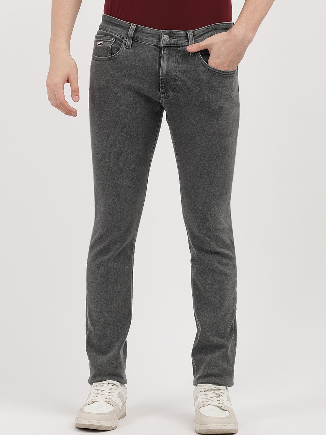 

Tommy Hilfiger Men Mid-Rise Slim Fit Jeans, Black