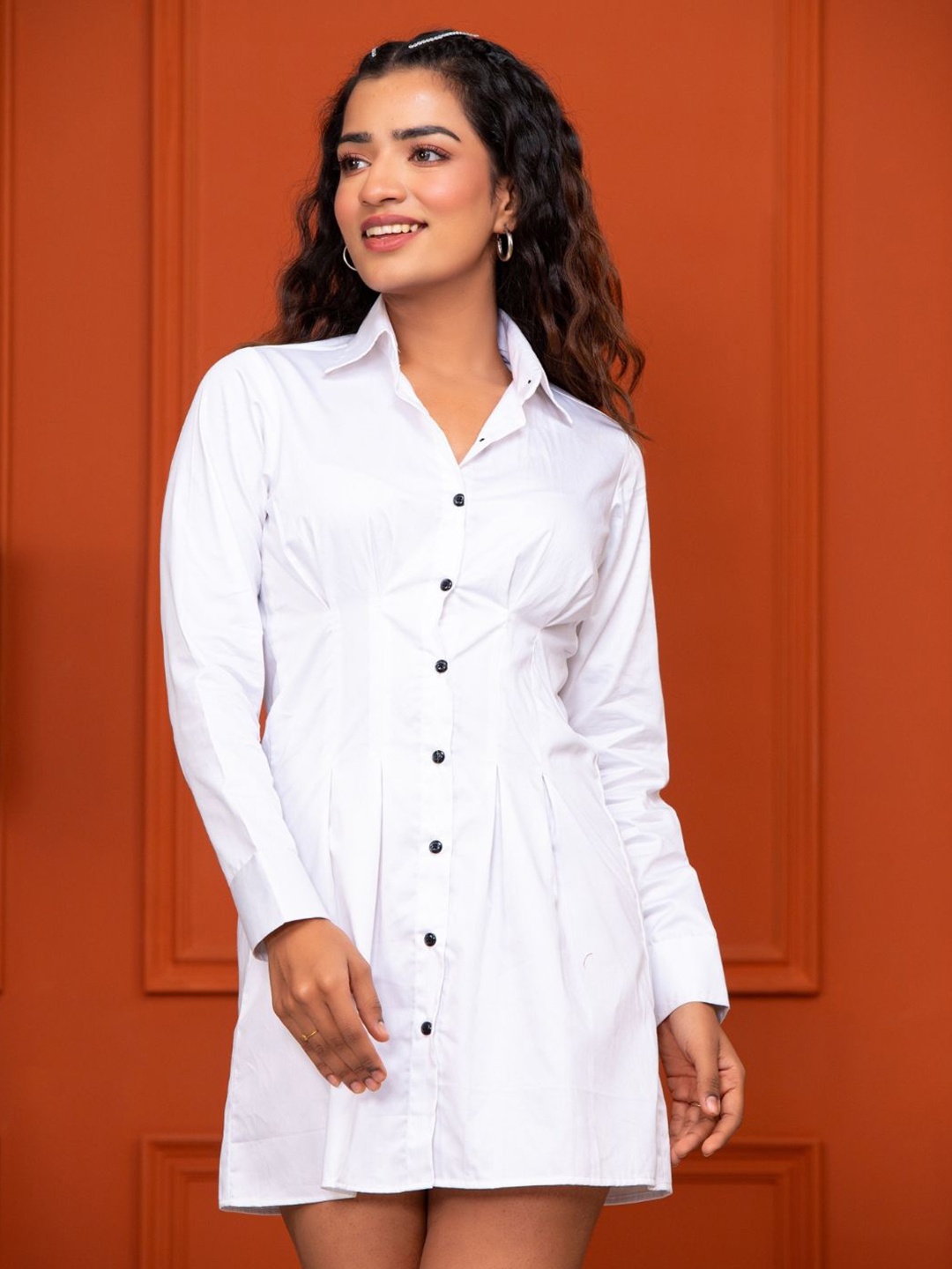 

SAADGEE Shirt Mini Dress, White