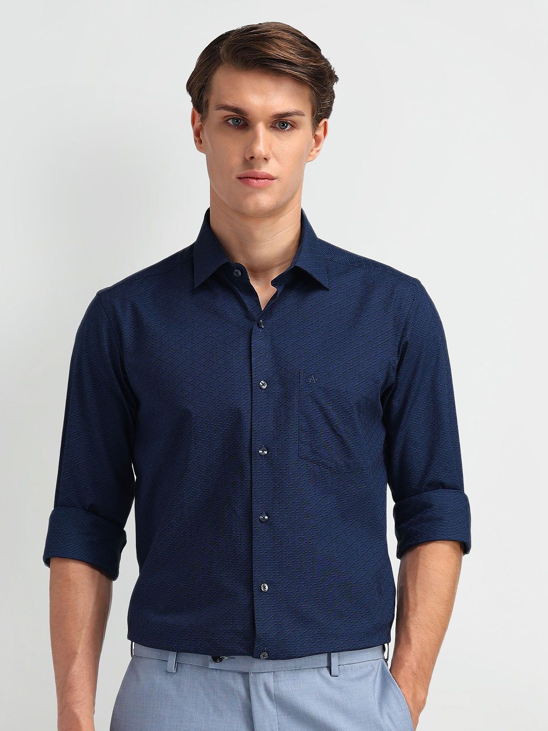 

Arrow Men Modern Slim Fit Opaque Formal Shirt, Blue