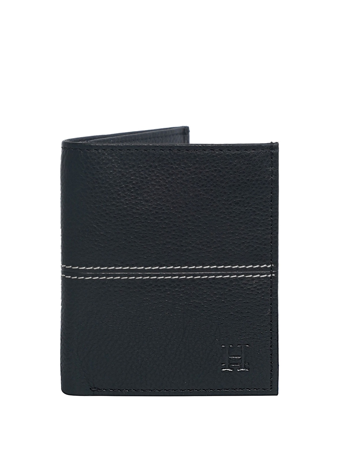 

HIROSHI Men Leather Two Fold Wallet, Black