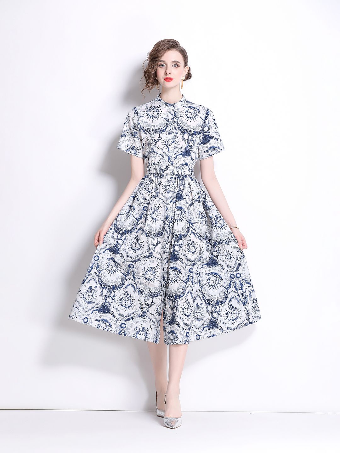 

JC Collection Ethnic Motifs Printed Fit & Flare Midi Dress, Multi