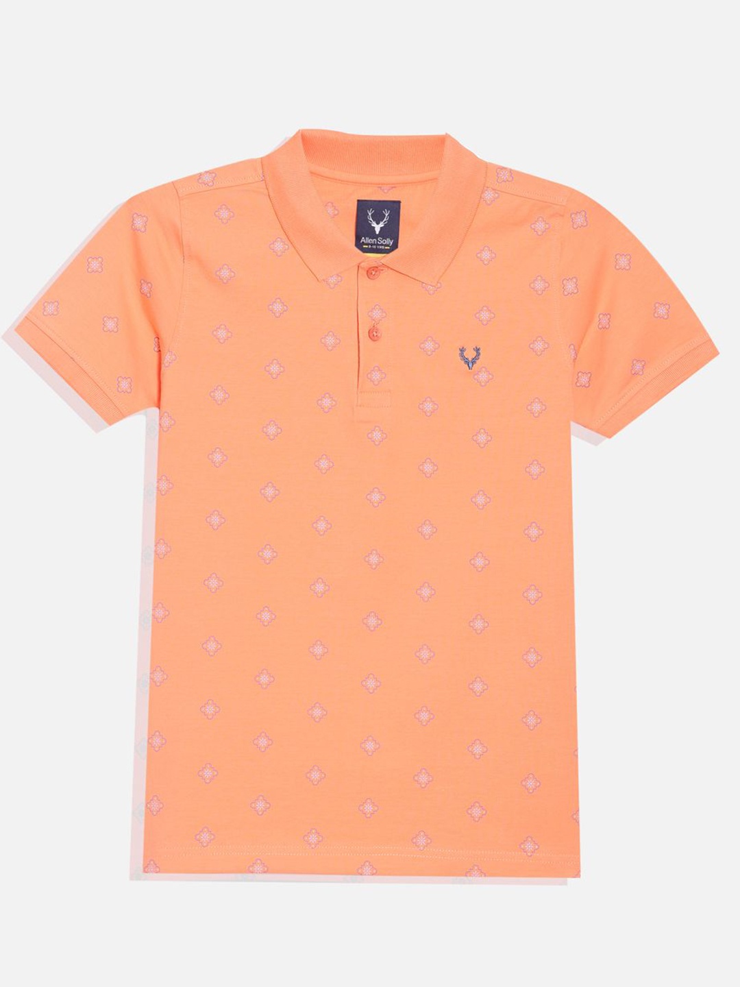 

Allen Solly Junior Boys Abstract Printed Polo Collar Cotton T-shirt, Peach