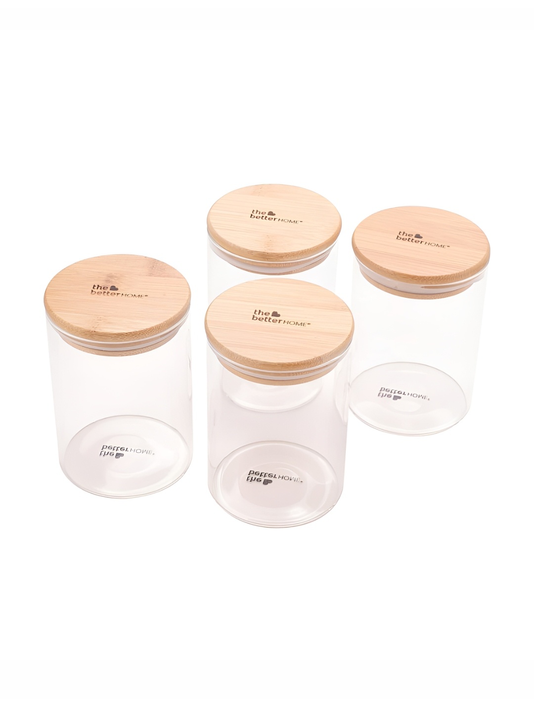 

The Better Home Transparent & Brown 4 Pieces Glass Dishwasher Safe Core Container 600ml