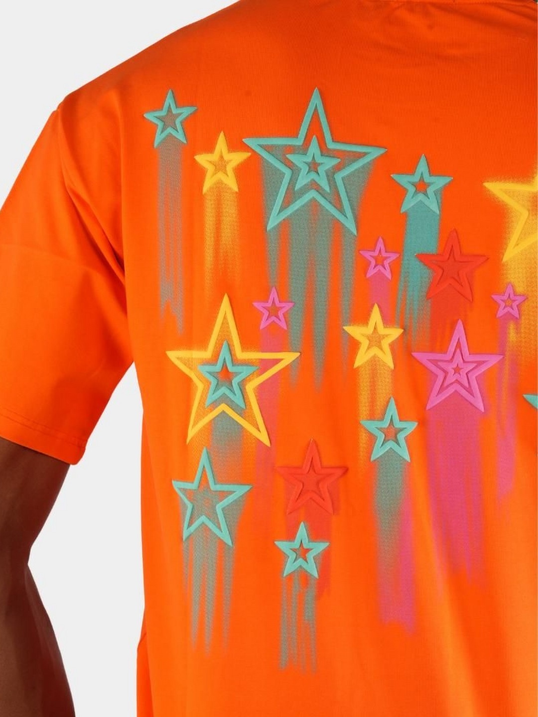 

BOTABOCHI Men Cotton Oversized Printed T-shirt, Orange