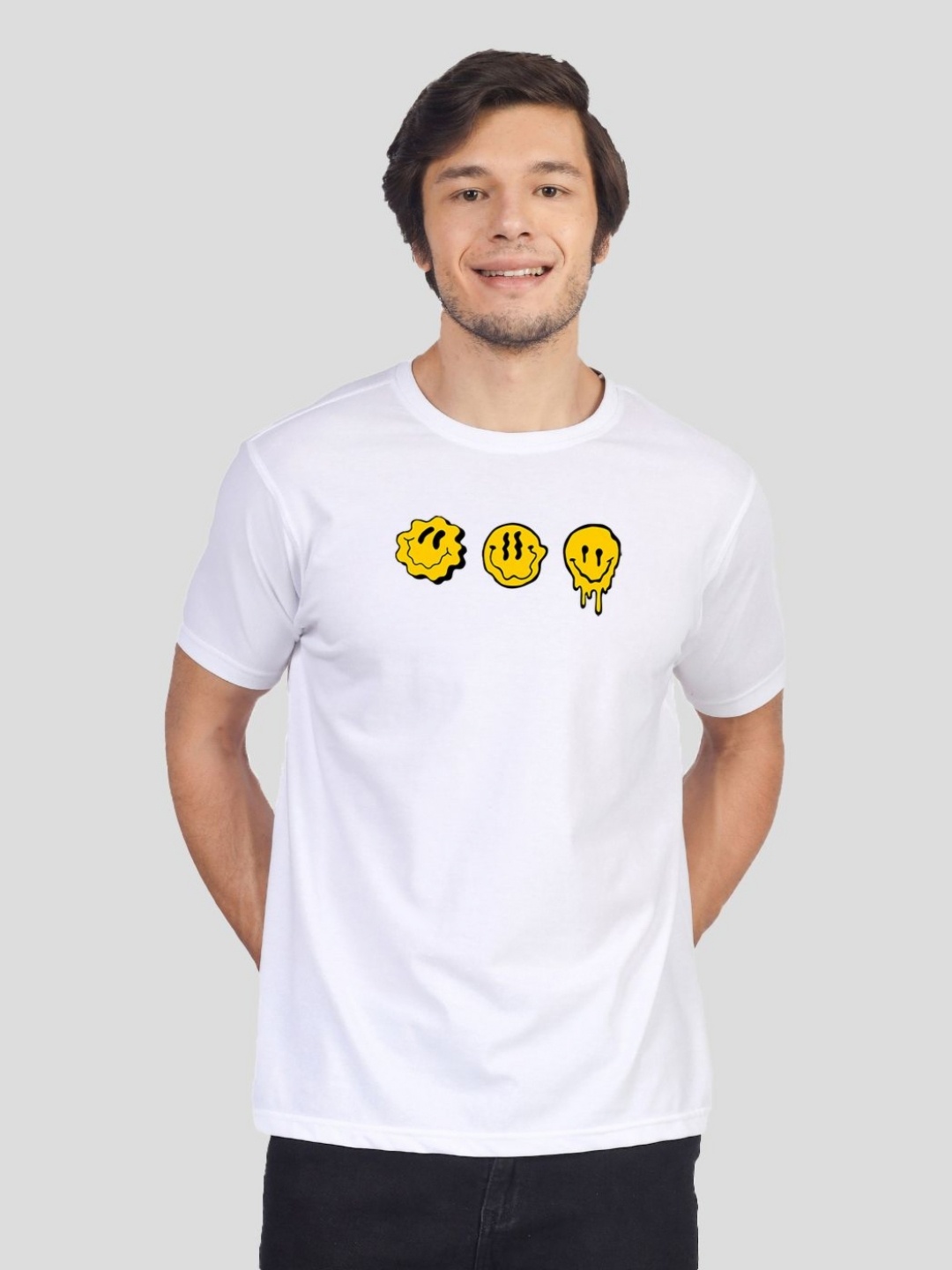 

Greylongg Men Graphic Printed Round Neck Cotton T-shirt, White