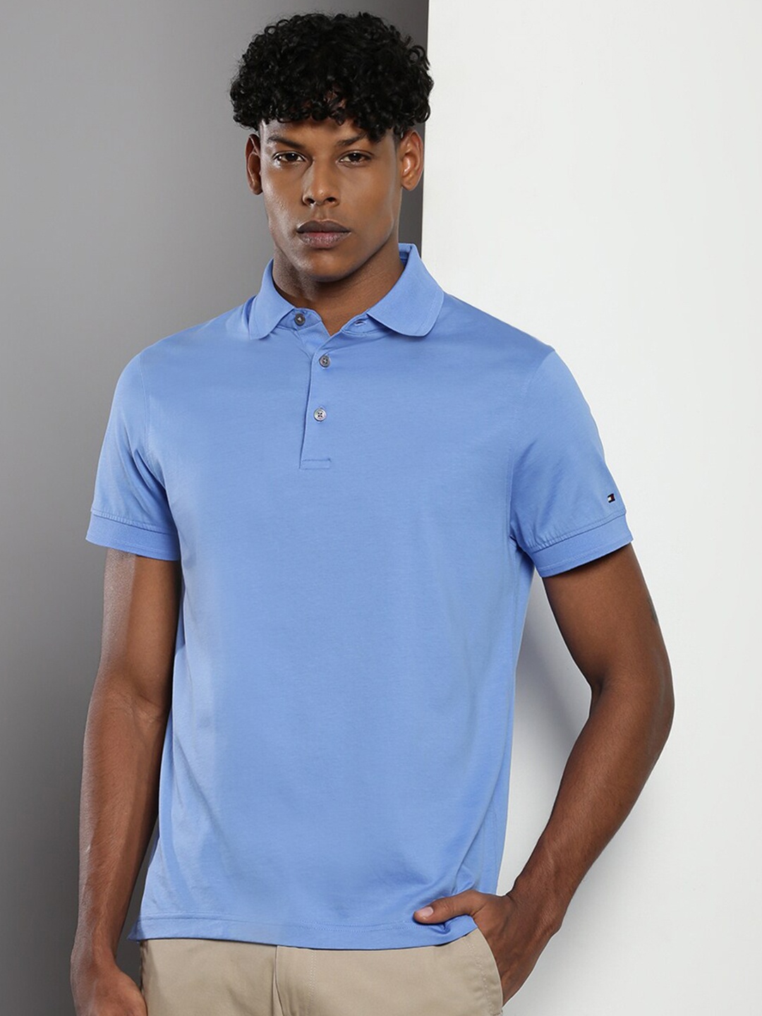 

Tommy Hilfiger Polo Collar Slim Fit Pure Cotton T-shirt, Blue