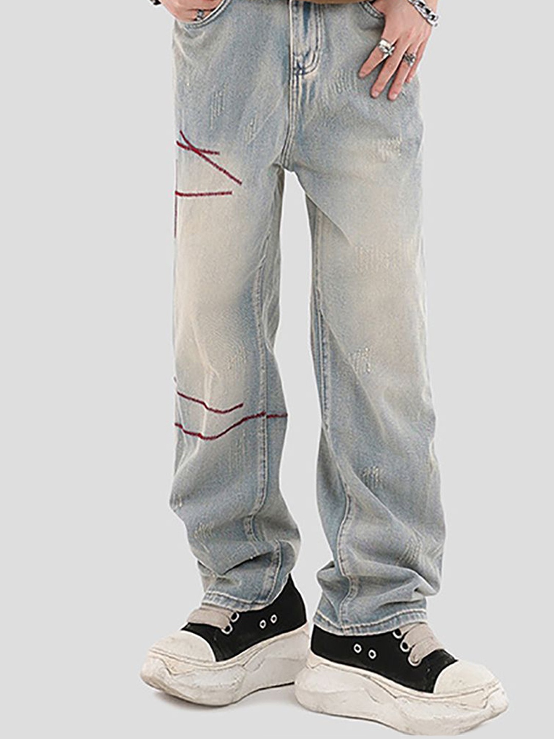 

StyleCast x Revolte Men Relaxed Fit Light Fade Jeans, Blue