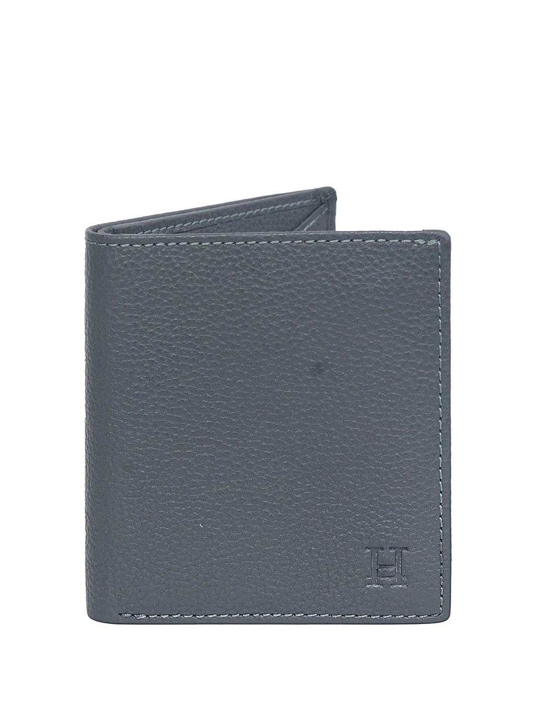 

HIROSHI Men Leather Two Fold Wallet, Grey