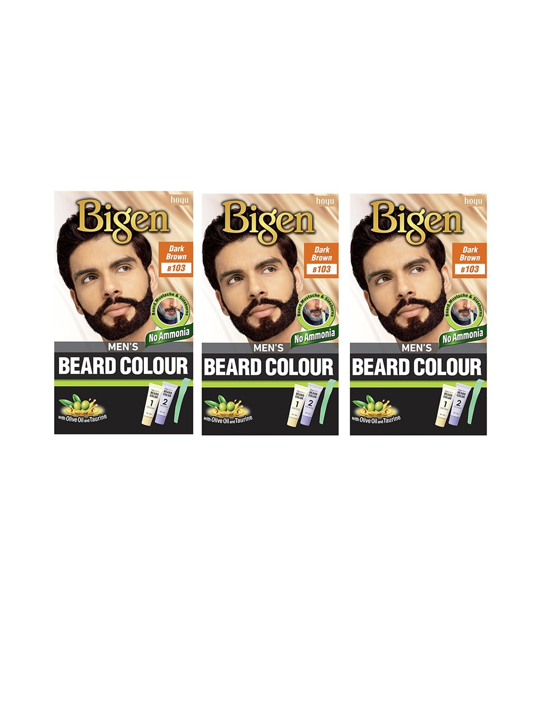 

Bigen Set Of 3 Beard Colour- Black Brown B 103- 40g Each
