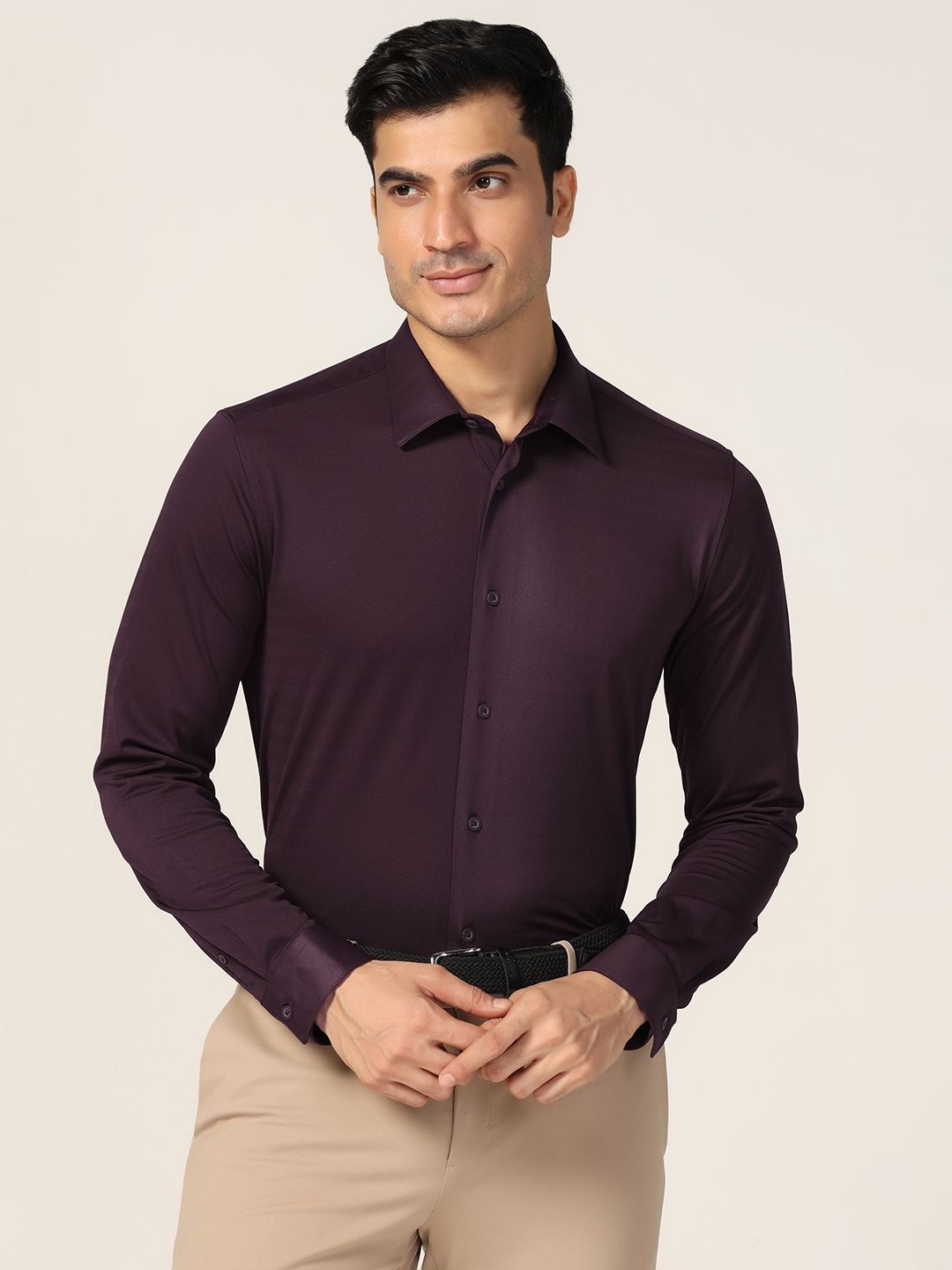 

Blackberrys Men Slim Fit Multi Stripes Opaque Casual Shirt, Maroon