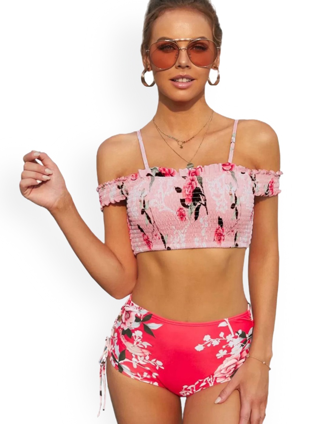 

ANGEL CROSHET Women Printed Swimwear, Pink